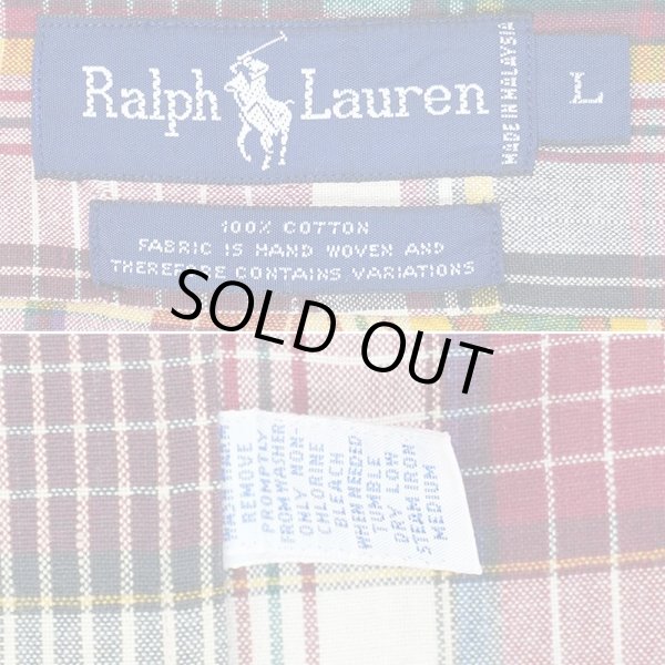 画像2: Early 90's Polo Ralph Lauren ボタンダウンシャツ “HAND WOVEN FABRIC” (2)