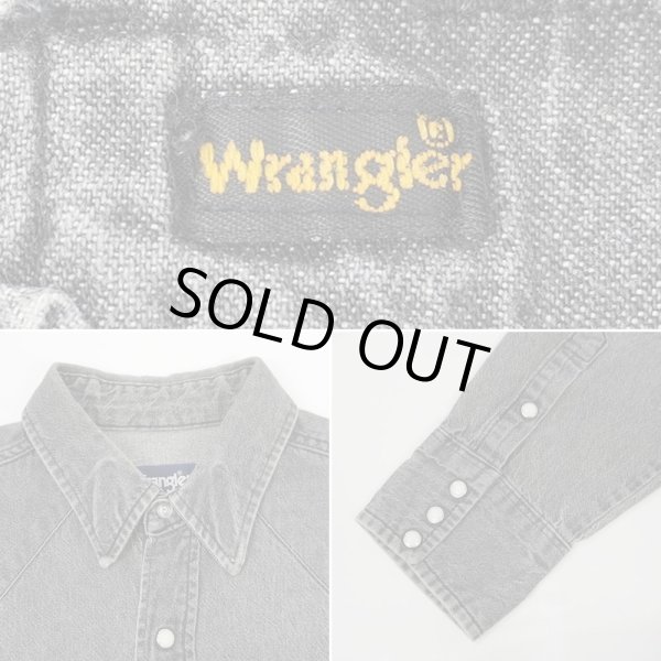 画像3: 90's Wrangler 先染めブラックデニム ウエスタンシャツ "MADE IN USA" (3)