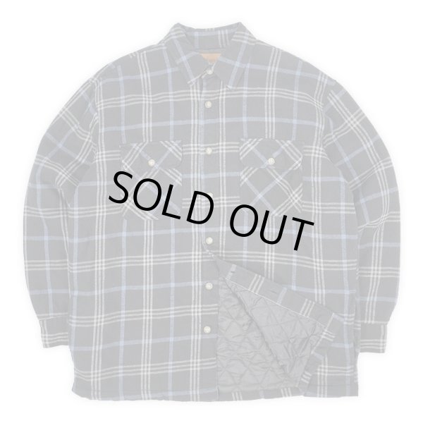 画像1: Late 90's ST JOHN'S BAY キルティングライナーネルシャツ "Black Plaid" (1)