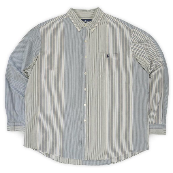 画像1: 90's Polo Ralph Lauren マルチストライプ柄 ボタンダウンシャツ "HERITAGE" (1)