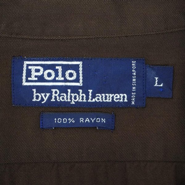 画像2: 90's Polo Ralph Lauren L/S オープンカラー レーヨンシャツ "Switching Custom" (2)