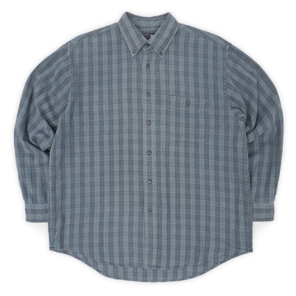画像1: 00's Arrow フランネル ボタンダウンシャツ "Blue×Gray Plaid" (1)
