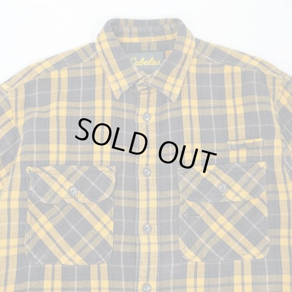 画像3: 00's Cabela's ヘビーネルシャツ "Orange×Brown Plaid" (3)