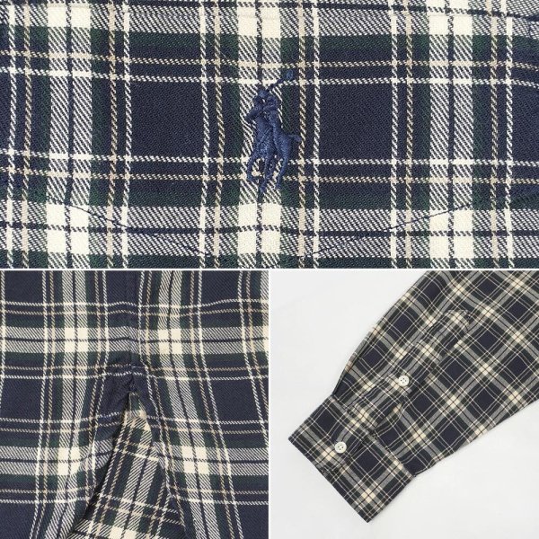 画像4: 90's Polo Ralph Lauren ボタンダウンシャツ "MCMEEL / Navy Plaid" (4)