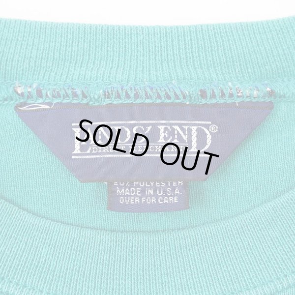 画像2: 90's LANDS' END ブランクスウェット "Emerald Green / MADE IN USA" (2)