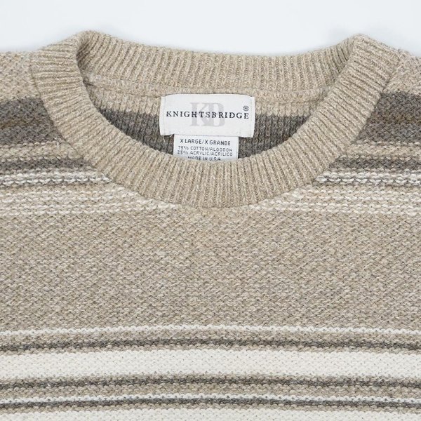 画像3: 90's KNIGHTS BRIDGE マルチボーダー柄 コットンニット "MADE IN USA" (3)