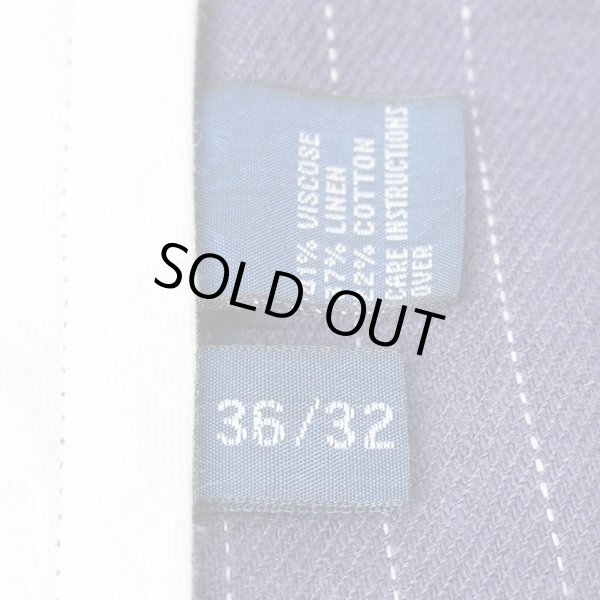 画像4: 90's Polo Ralph Lauren ステッチストライプ柄 2タック トラウザー “FADE NAVY” (4)