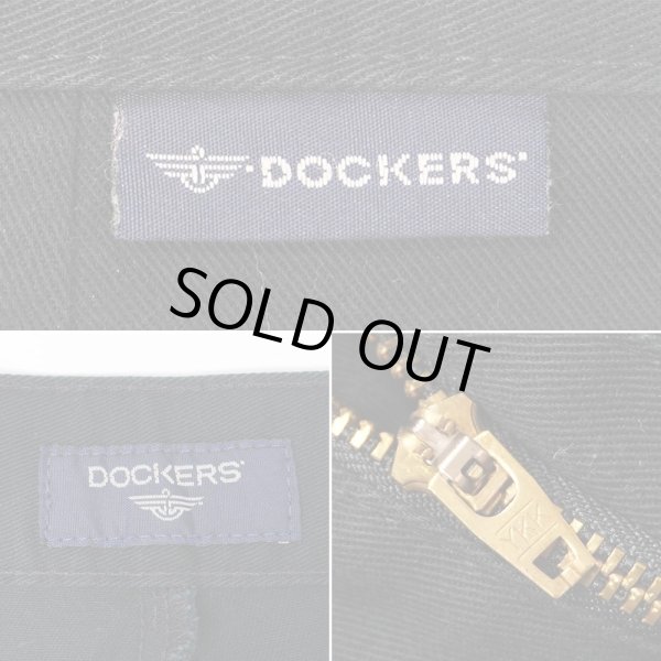 画像4: Early 00's DOCKERS 2タック チノトラウザー "BLACK / W33 L30" (4)
