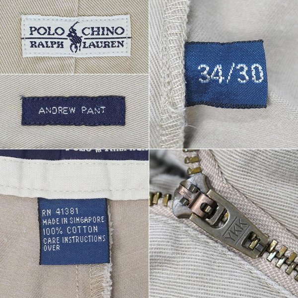 画像3: 90's Polo Ralph Lauren 2タック チノトラウザー “BEIGE / ANDREW PANT” (3)