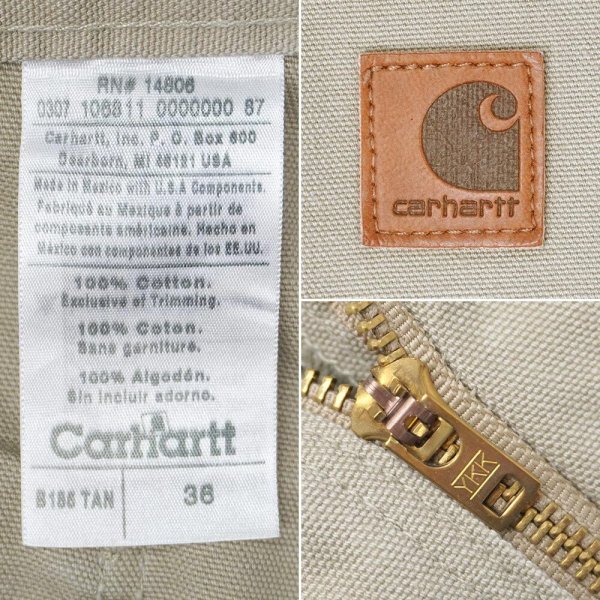 画像3: 00's Carhartt ダックペインターショーツ "B185 TAN / W34" (3)
