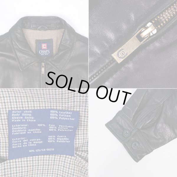 画像4: 90's CHAPS Ralah Lauren レザー スウィングトップ (4)