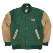画像1: 00's BURK'S BAY スウェード切り替え ウールスタジャン "企業ロゴ刺繍" (1)