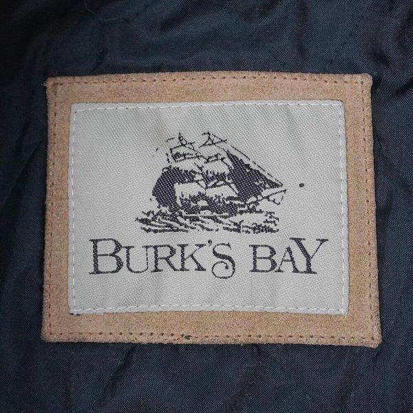 画像2: 00's BURK'S BAY スウェード切り替え ウールスタジャン "企業ロゴ刺繍" (2)