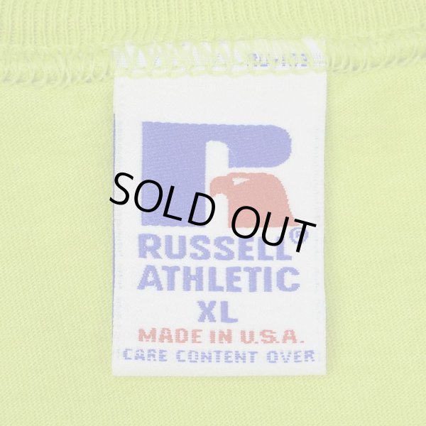 画像2: 90's RUSSELL ポケットTシャツ "MADE IN USA / LIME GREEN" (2)