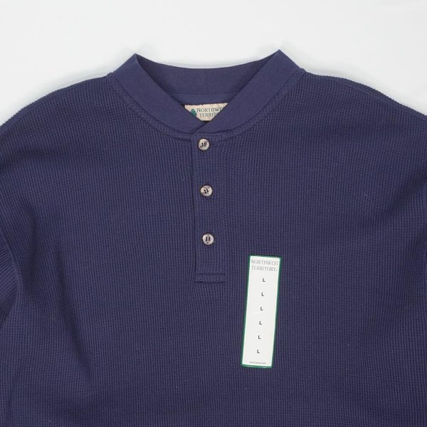画像3: 00's NORTH EAST TERRITORY ヘンリーネック サーマルカットソー "DEADSTOCK" (3)