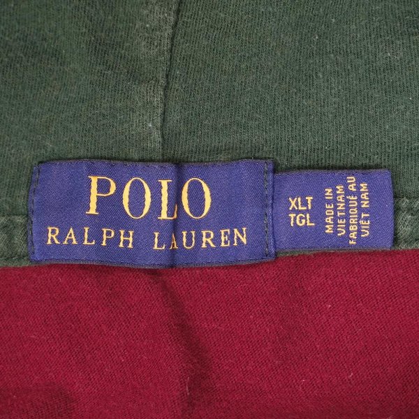 画像2: 00's Polo Ralph Lauren ワイドボーダー柄 フーディーカットソー (2)
