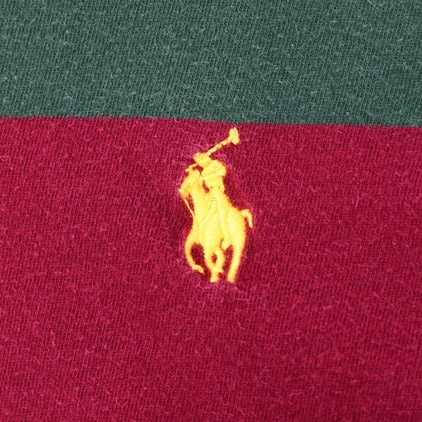 画像3: 00's Polo Ralph Lauren ワイドボーダー柄 フーディーカットソー (3)