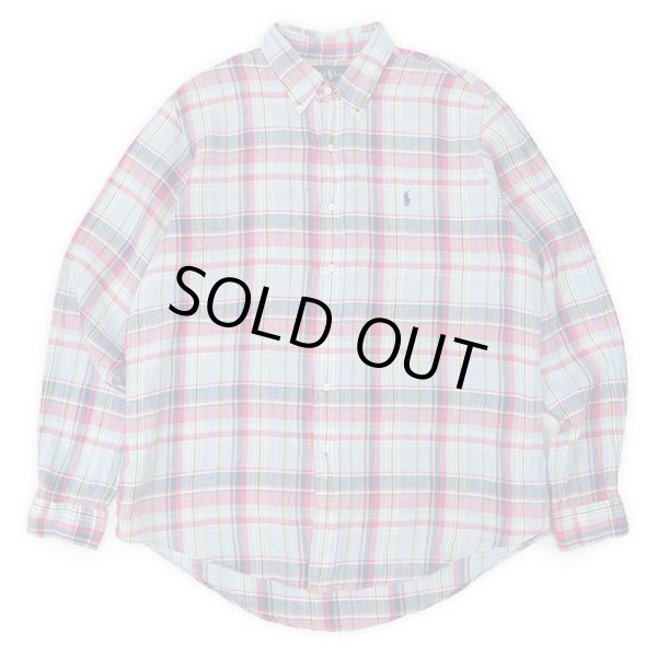 画像1: 00's Polo Ralph Lauren ボタンダウンシャツ "LINEN / CUSTOM FIT" (1)