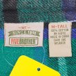 画像2: 90's FIVE BROTHER ヘビーネルシャツ "Green×Black Plaid" (2)