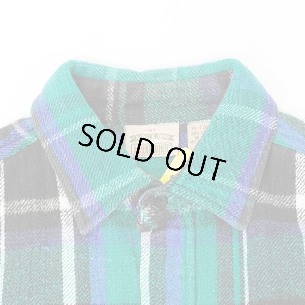 画像3: 90's FIVE BROTHER ヘビーネルシャツ "Green×Black Plaid" (3)