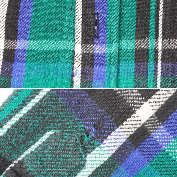 画像5: 90's FIVE BROTHER ヘビーネルシャツ "Green×Black Plaid" (5)