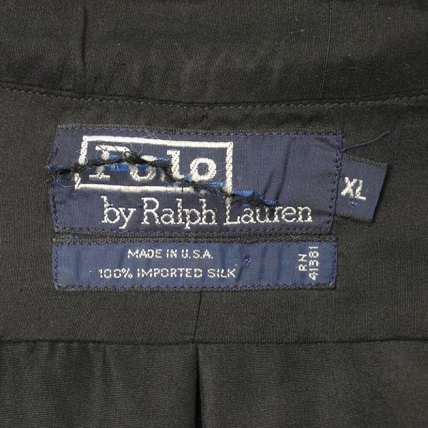 画像2: 80-90's Polo Ralph Lauren シルクシャツ "MADE IN USA / BLACK" (2)