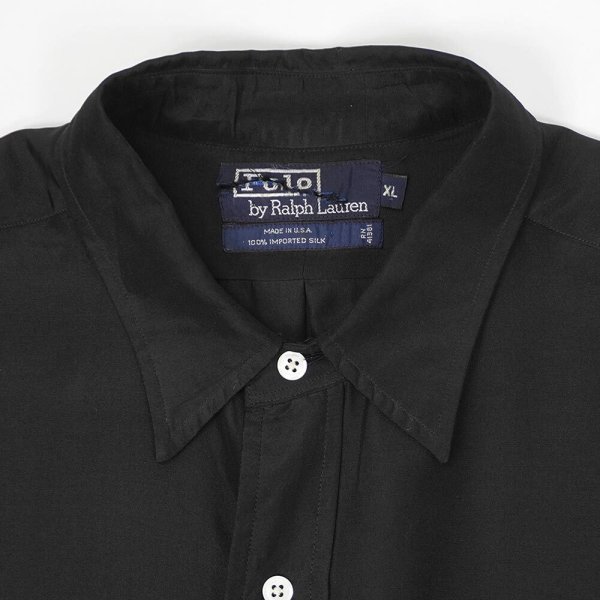 画像3: 80-90's Polo Ralph Lauren シルクシャツ "MADE IN USA / BLACK" (3)