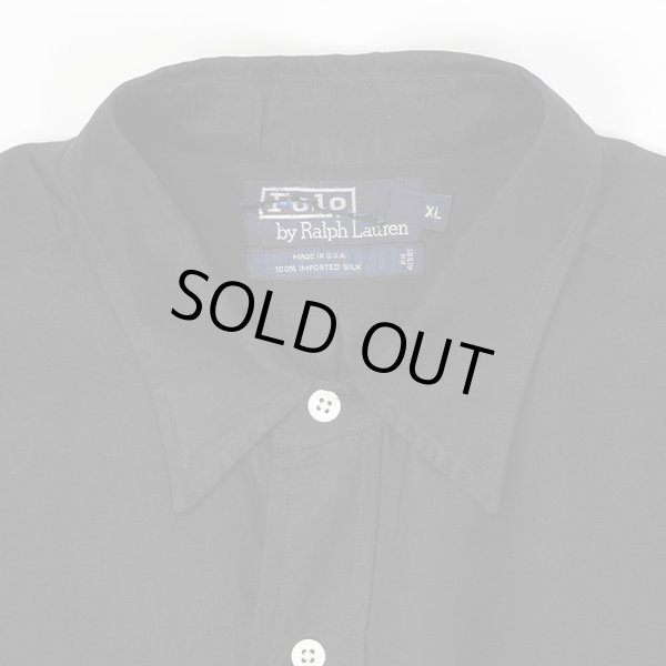 画像3: 80-90's Polo Ralph Lauren シルクシャツ "MADE IN USA / BLACK" (3)