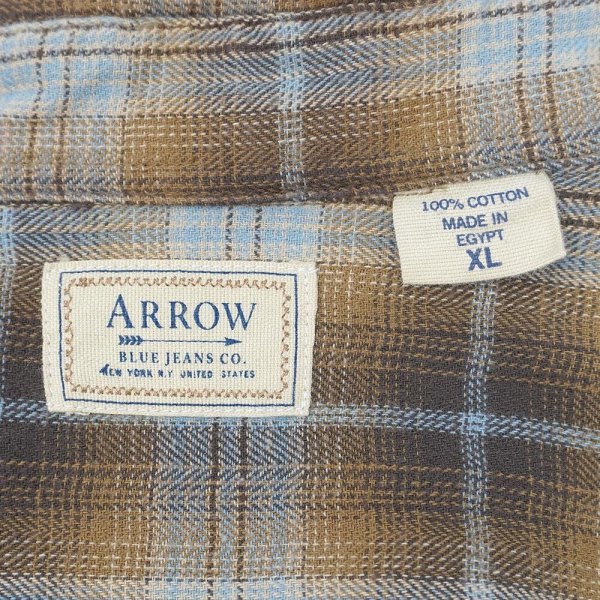 画像2: 00's Arrow フランネル ボタンダウンシャツ "Brown Ombre Plaid" (2)