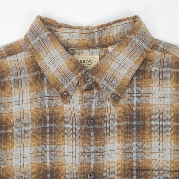画像3: 00's Arrow フランネル ボタンダウンシャツ "Brown Ombre Plaid" (3)
