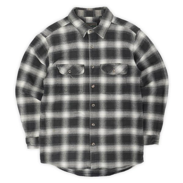 画像1: 00's Field & Stream ヘビーネルシャツ "Black Ombre Plaid" (1)