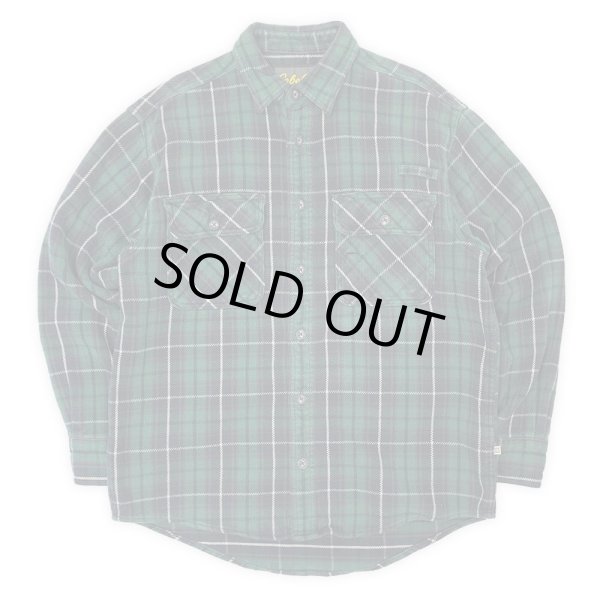 画像1: 00's Cabela's ヘビーネルシャツ "Green×Black Plaid" (1)
