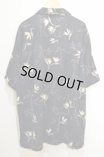 画像2: 90's Weekender S/S 総柄 オープンカラーシャツ ブラックベース “ヘリンボーン織り / シルク素材” (2)