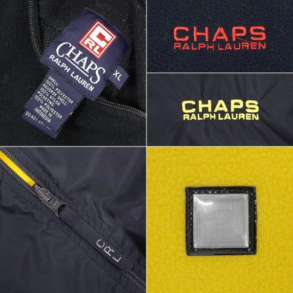 画像4: 90-00's CHAPS RALPH LAUREN フリース×ナイロン リバーシブルベスト (4)