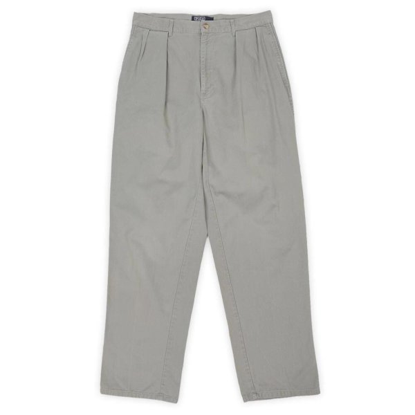 画像1: Early 90's Polo Ralph Lauren 2タック チノトラウザー “LIGHT GRAY / W32 L31” (1)