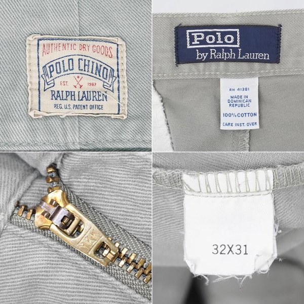 画像3: Early 90's Polo Ralph Lauren 2タック チノトラウザー “LIGHT GRAY / W32 L31” (3)