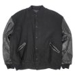 画像1: 90's BUTWIN レザー切り替え スタジャン "MADE IN USA / ALL BLACK" (1)