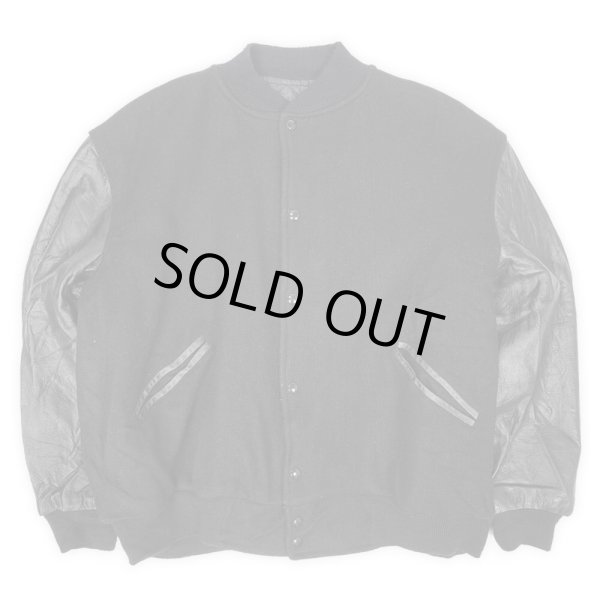 画像1: 90's BUTWIN レザー切り替え スタジャン "MADE IN USA / ALL BLACK" (1)