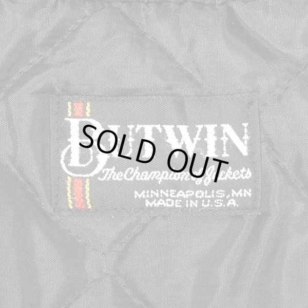 画像2: 90's BUTWIN レザー切り替え スタジャン "MADE IN USA / ALL BLACK" (2)