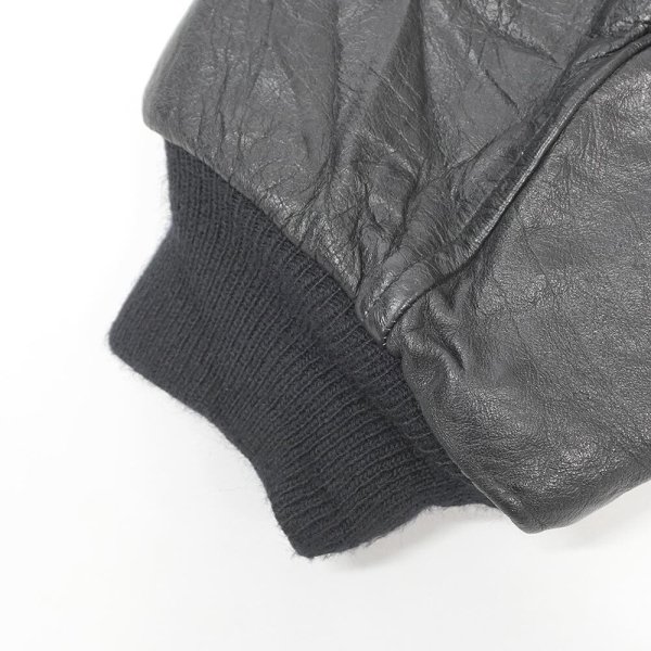 画像4: 90's BUTWIN レザー切り替え スタジャン "MADE IN USA / ALL BLACK" (4)