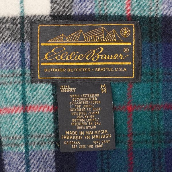 画像2: 80-90's Eddie Bauer ウールライナー マウンテンパーカー "黒タグ / GREEN" (2)