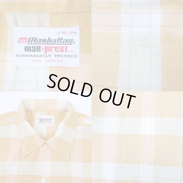 画像3: 70's Manhattan S/S コットンオープンカラーシャツ "MADE IN USA" (3)