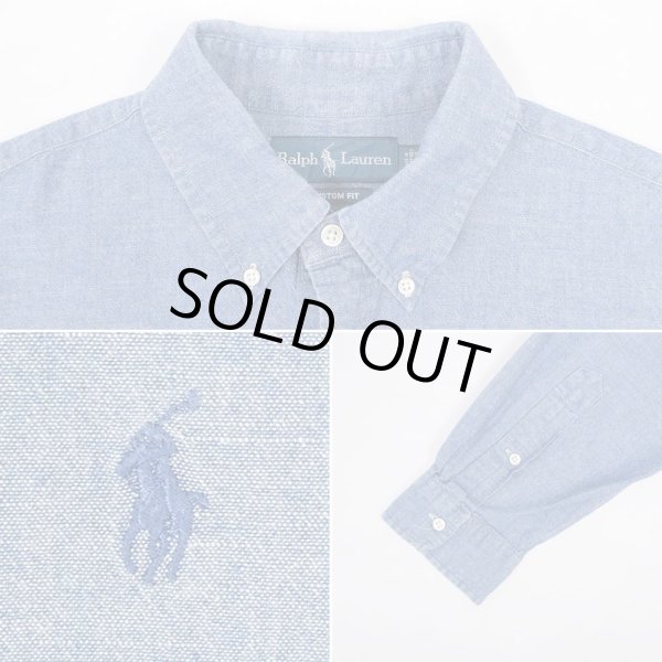 画像4: 90's Polo Ralph Lauren シャンブレー ボタンダウンシャツ (4)