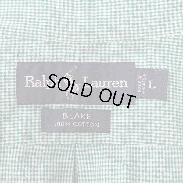 画像2: 90's Polo Ralph Lauren S/S ボタンダウンシャツ "BLAKE / GREEN Plaid" (2)