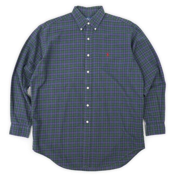 画像1: 90's Polo Ralph Lauren フランネル ボタンダウンシャツ "BLAKE" (1)