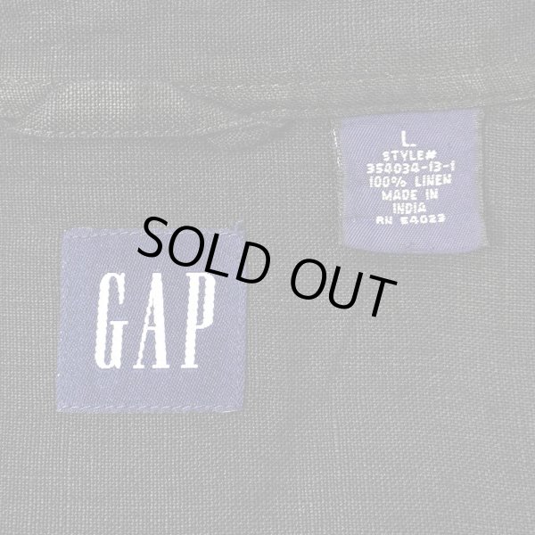 画像2: 00's OLD GAP リネン レギュラーカラーシャツ “BLACK” (2)