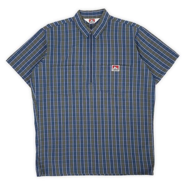 画像1: 00's BEN DAVIS S/S ハーフジップワークシャツ (1)