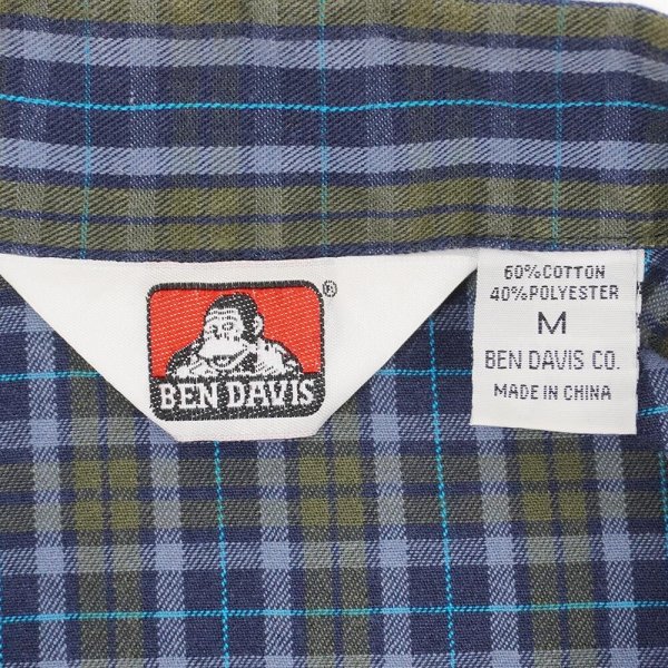 画像2: 00's BEN DAVIS S/S ハーフジップワークシャツ (2)