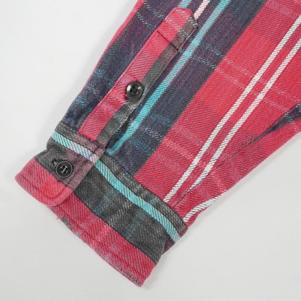 画像4: 90's FIVE BROTHER ヘビーネルシャツ “Red×Navy Plaid” (4)