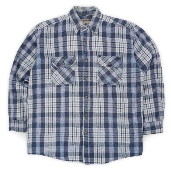画像1: 80-90's WINTER RUN ヘビーネルシャツ "Navy Plaid" (1)